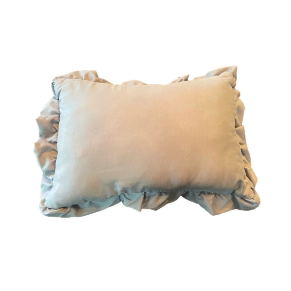 Accent Pillow Light Blue Ruffle Edges Lightweight Soft Comfy Small Home Decor‎